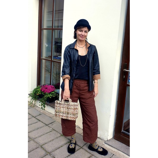Sophie Digard vilnos ir šiaudo rankinė 